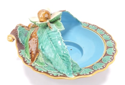 Minton majolica chestnut server,