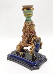 Krause majolica figural candle stick