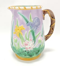 George Jones pink iris pitcher,