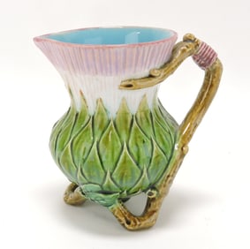 Minton rare majolica thistle creamer,
