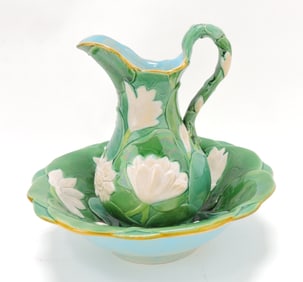 Minton rare majolica pond lily