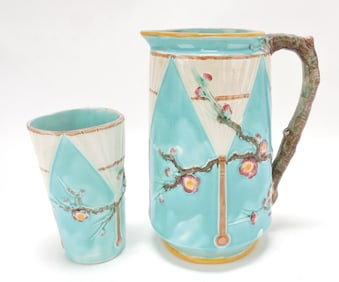 Wedgwood majolica fan pitcher,