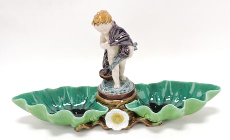 Minton majolica pond lily two part