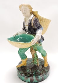 Minton majolica Vintager figure