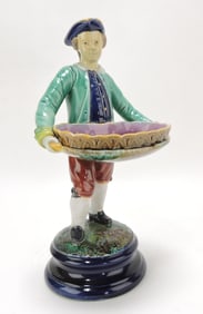 Holdcroft majolica figural salt in the