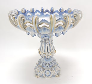 Hugo Lonitz majolica blue and white