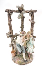 Continental majolica large figural