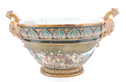 Wilhelm Schiller & Son majolica oval