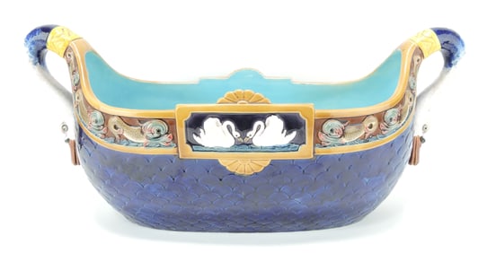 Rare Brownfield majolica large oval