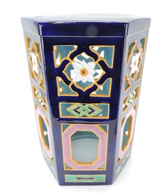 Minton majolica cobalt blue hexagonal