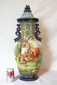 A rare monumental Minton majolica pedestal