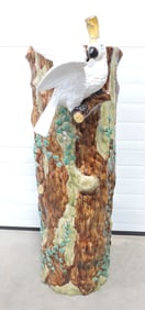 Monumental majolica pedestal