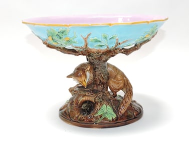 George Jones majolica compote with