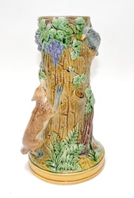 Minton majolica vase in the form of