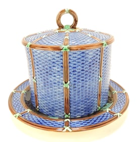 Wedgwood cobalt majolica wicker
