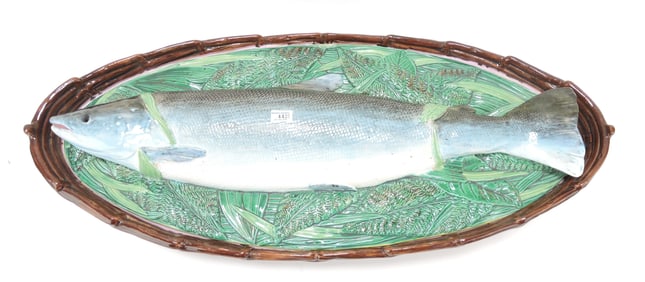 George Jones majolica salmon tureen