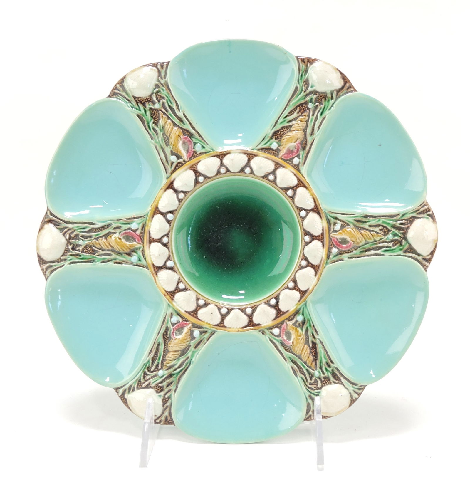 Minton majolica turquoise six well (1 of 1)