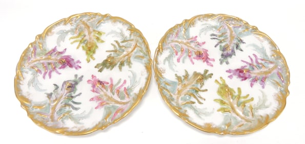 Thoe. Haviland pair of five well oyster
