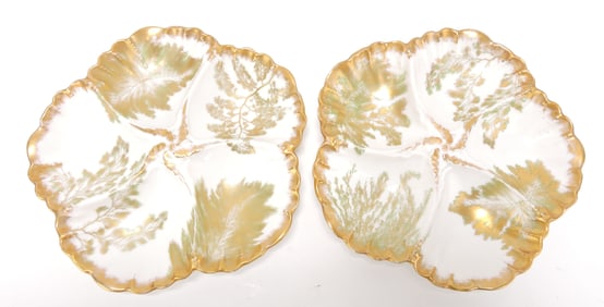 Limoges porcelain pair of 5 well