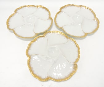 Haviland lot of 3 - 8 1/2" oyster plates