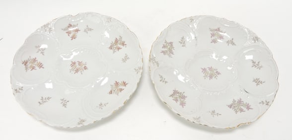 Porcelain pair of 8 1/4" oyster plates