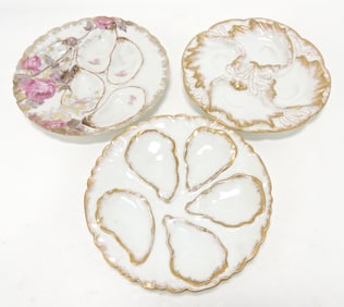 Haviland lot of 3 oyster plates,