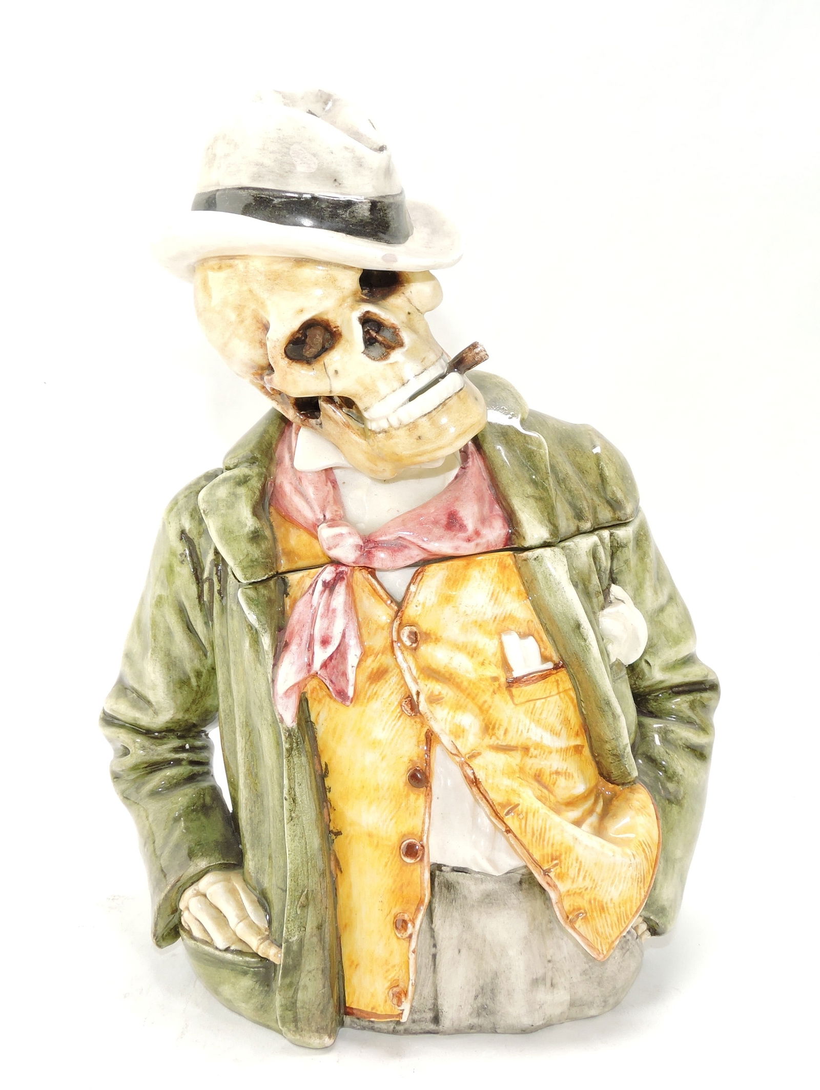 Rare majolica figural tobacco jar (1 of 1)