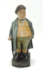 Terra cotta figural tobacco jar of a
