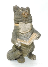 Terra cotta figural tobacco jar of a