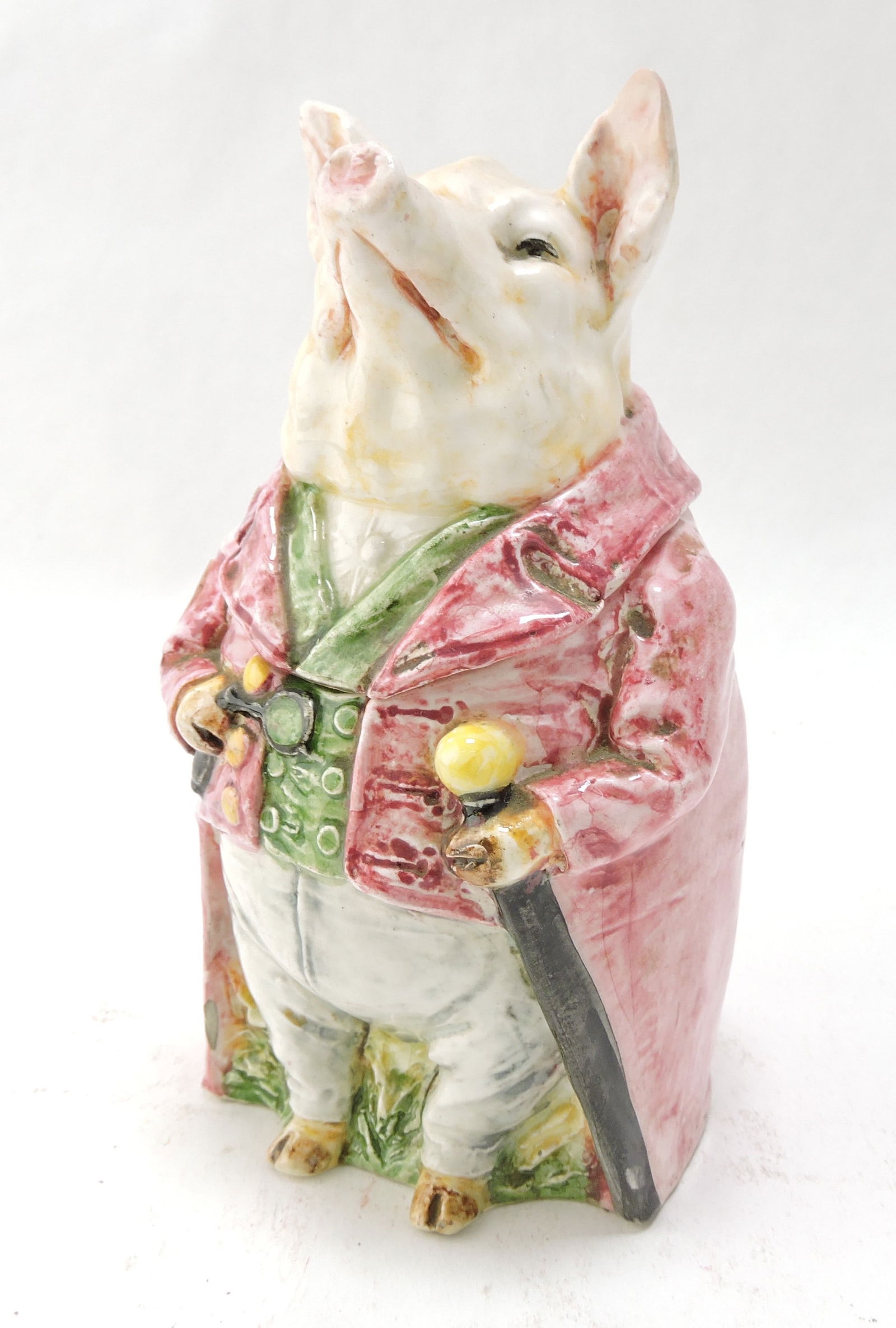 Majolica figural tobacco jar of a (1 of 1)