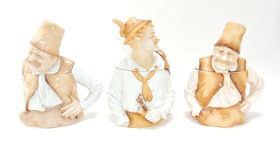 Lot of 3 porcelain figural tobacco