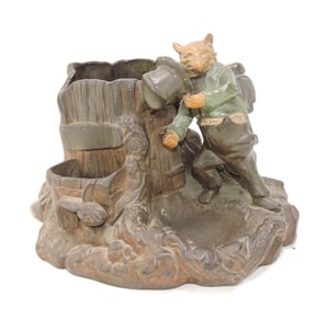 WS & S terra cotta match striker with