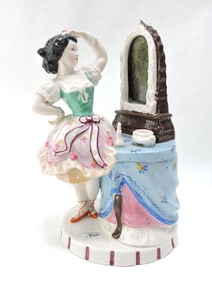 Porcelain figural tobacco jar of