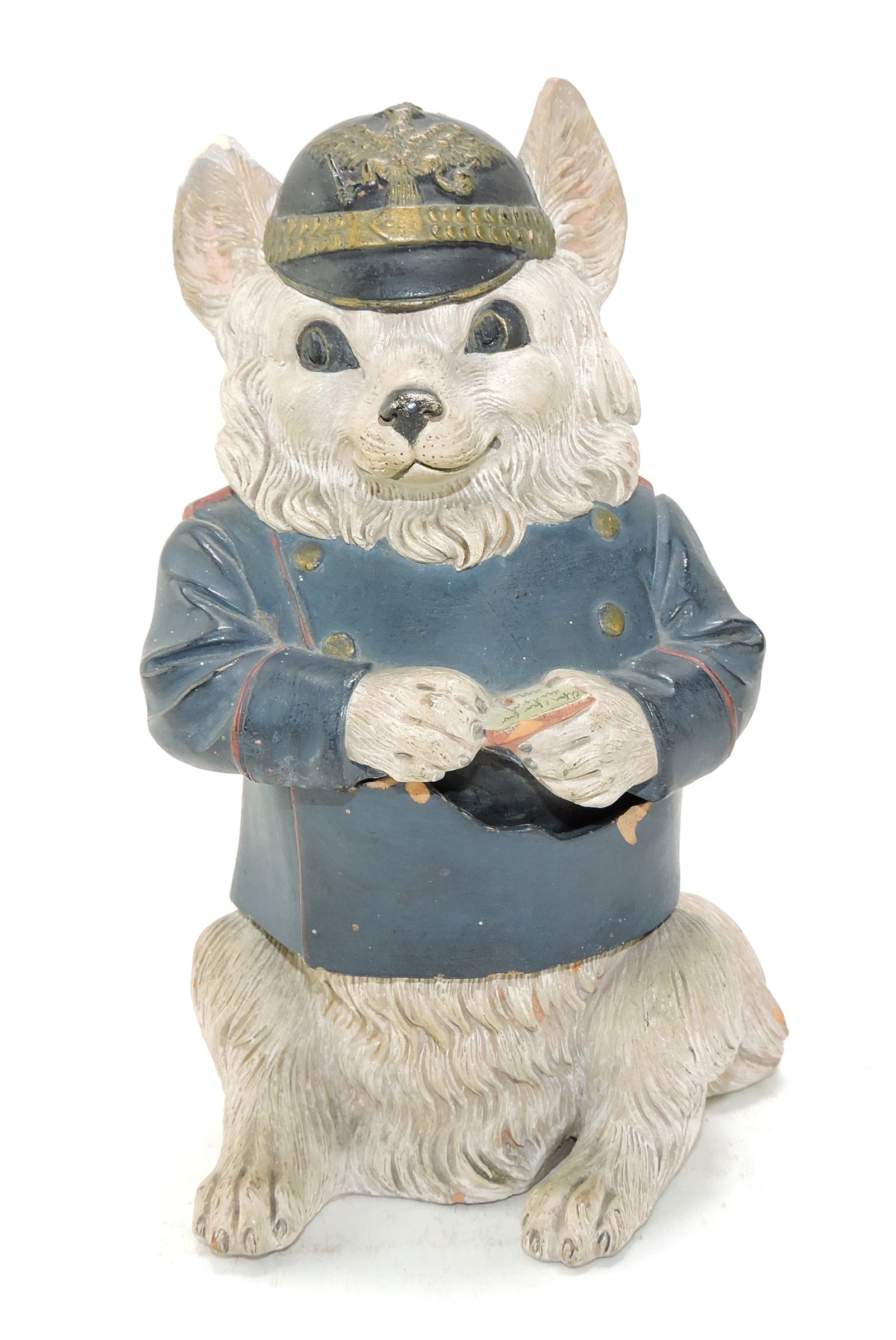 Terra cotta figural tobacco jar of (1 of 1)