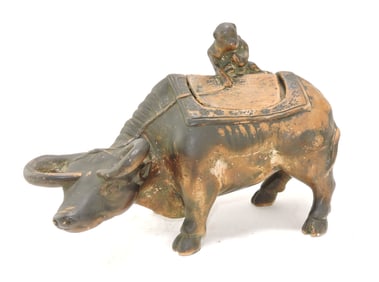 Chalkware figural tobacco jar