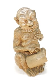 Terra cotta figural tobacco jar