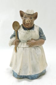 Terra cotta figural tobacco jar of