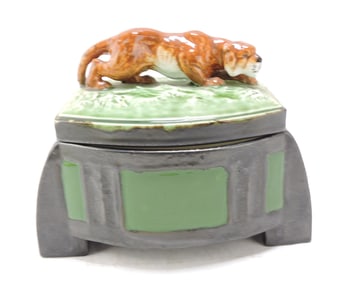 Austrian majolica tobacco jar with