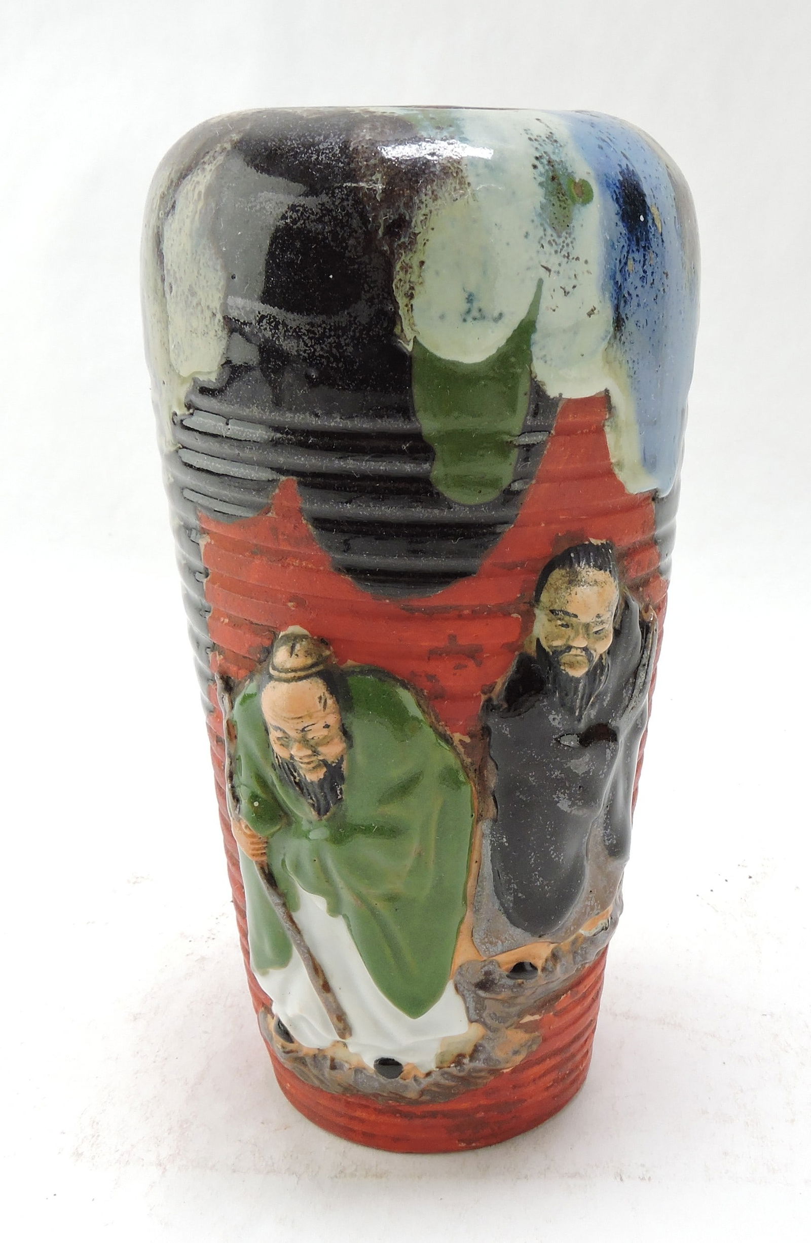 Japanese Sumida Gawa vase, (1 of 2)