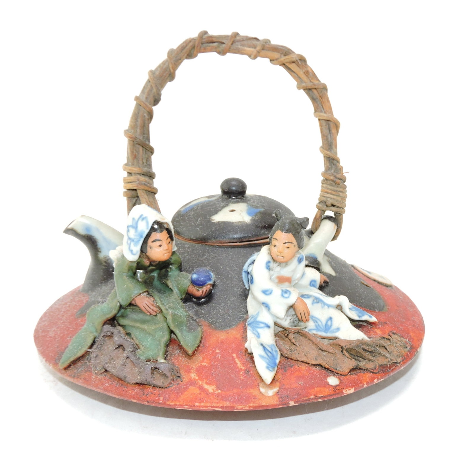 Japanese Sumida Gawa teapot,: 3"