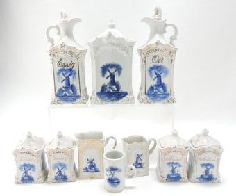 Blue/white porcelain partial canister