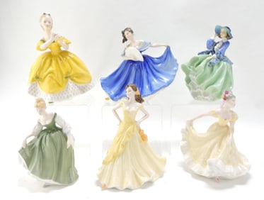 Royal Doulton lot of 6 lady figures: