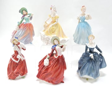 Royal Doulton lot of 6 lady figures: