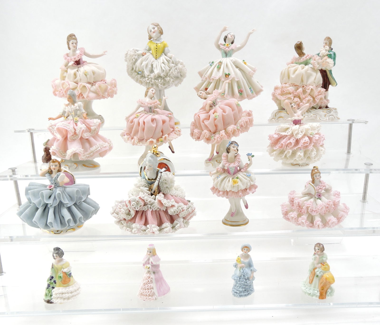 Dresden style lot of 16 lady figures (1 of 1)