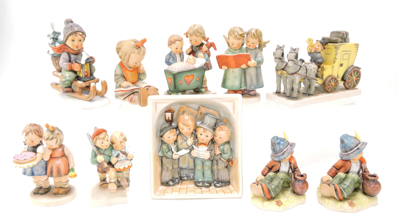 Hummel lot of 10 figures,: 4" to 6 1/2"