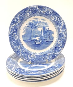 Wedgwood set of 6 - 10" blue/white
