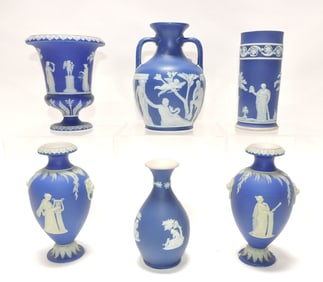 Wedgwood blue Jasperware lot of