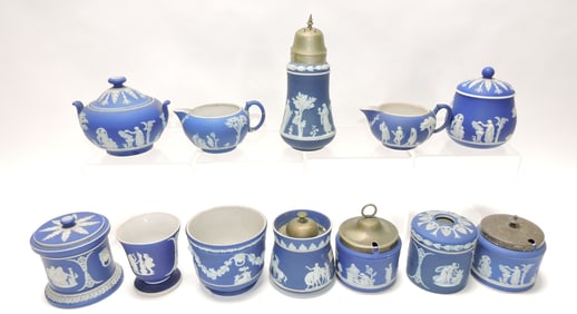 Wedgwood blue Jasperware lot of