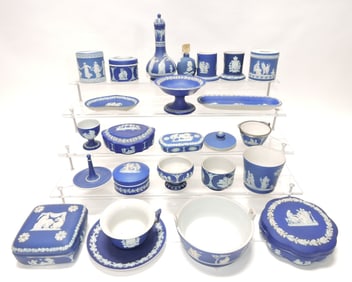 Wedgwood blue Jasperware lot of