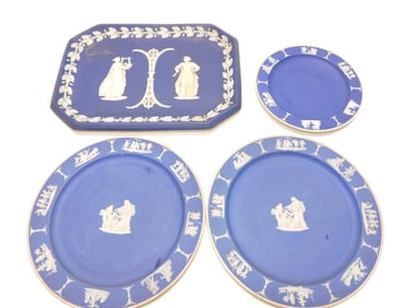 Wedgwood blue Jasperware lot of